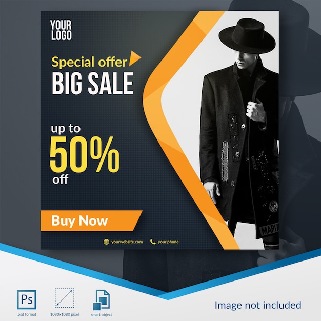 Fashion discount sale social media template