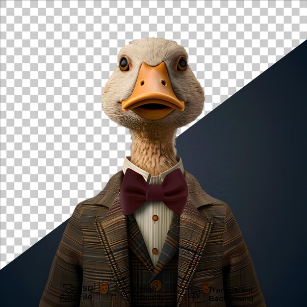 Fashion duck on dark background include png file