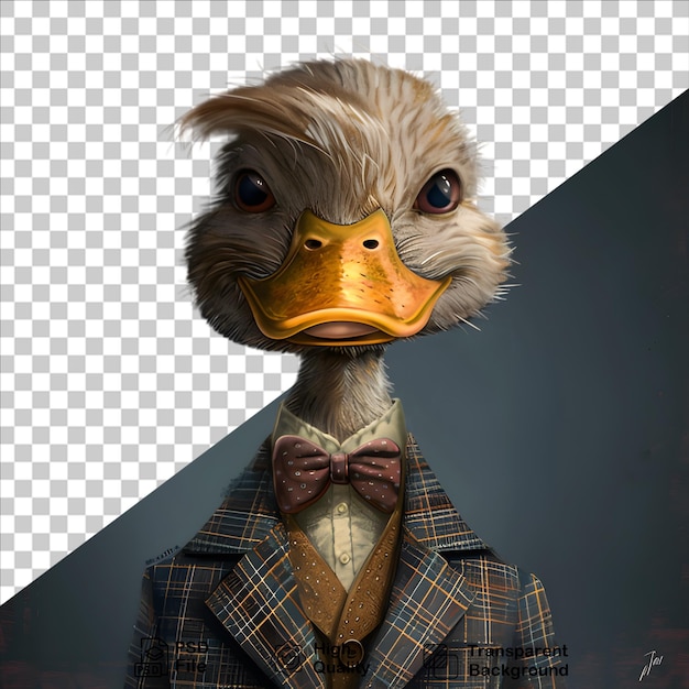 PSD fashion duck on dark background include png file