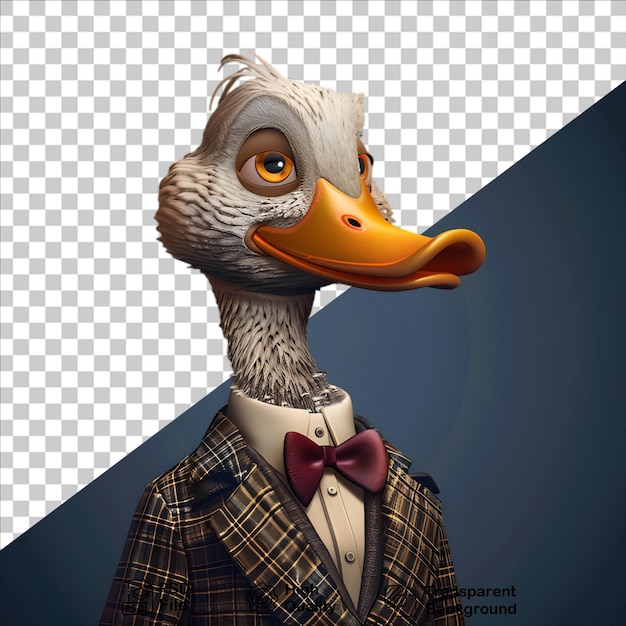 PSD fashion duck on dark background include png file