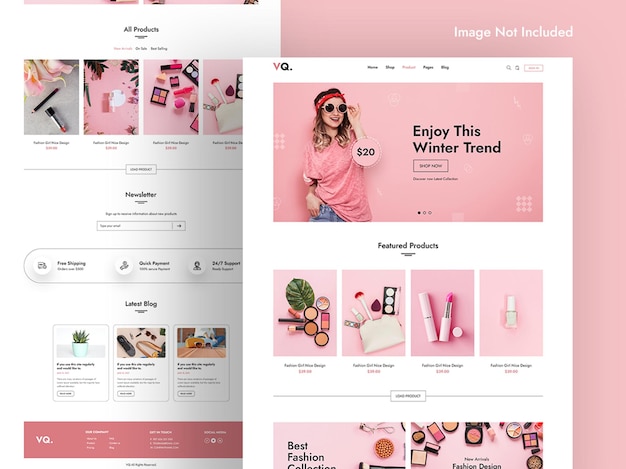 PSD fashion ecommerce landing page template