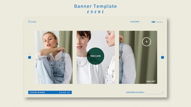 Modello di banner evento di moda