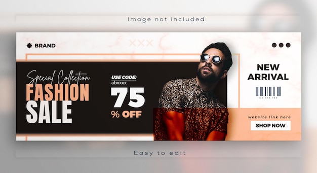 PSD fashion facebook cover new season social media sale web banner