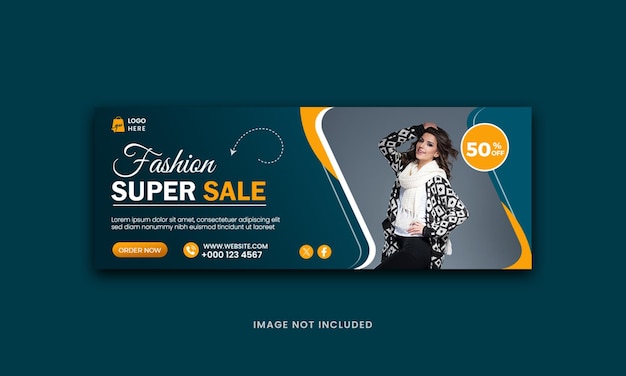 Fashion Facebook cover or trendy fashion sale or social media Facebook cover banner template