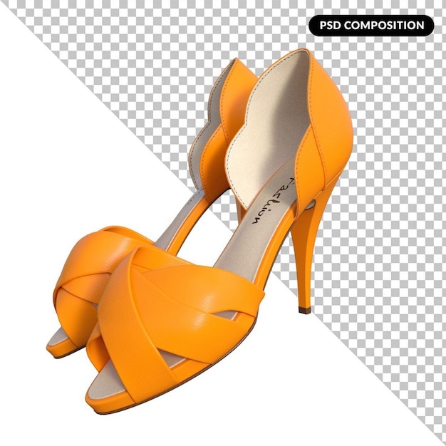 PSD fashion female sandals shoes isolated 3d