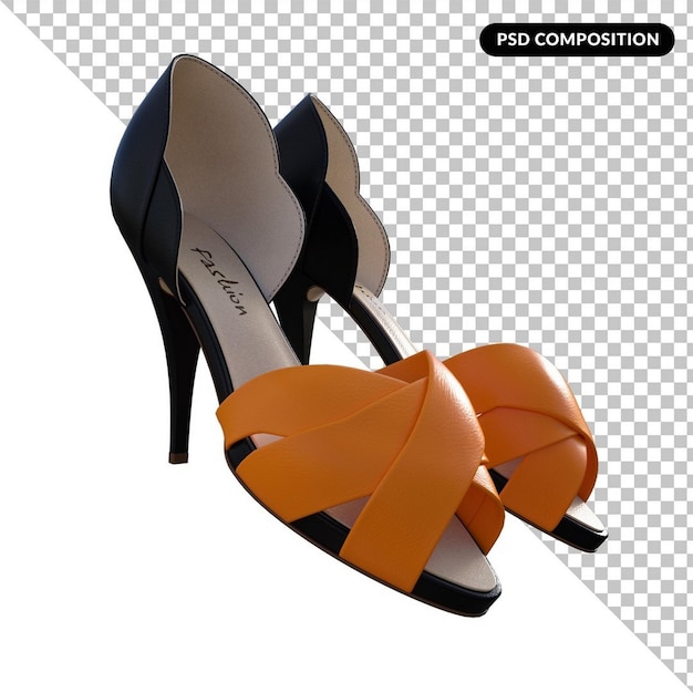 PSD fashion female sandals shoes isolated 3d