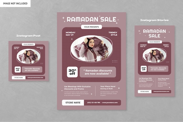 Fashion Flyer Set Instagram Post Stories voor de Ramadan