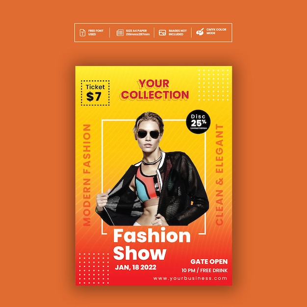 PSD fashion flyerposter template