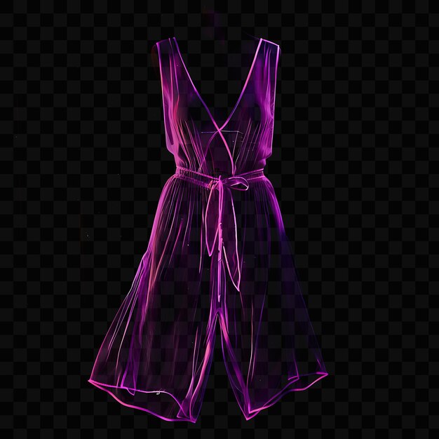 PSD fashion forward romper con una silhouette a gambe larghe e un chic oggetto luminoso y2k neon art design