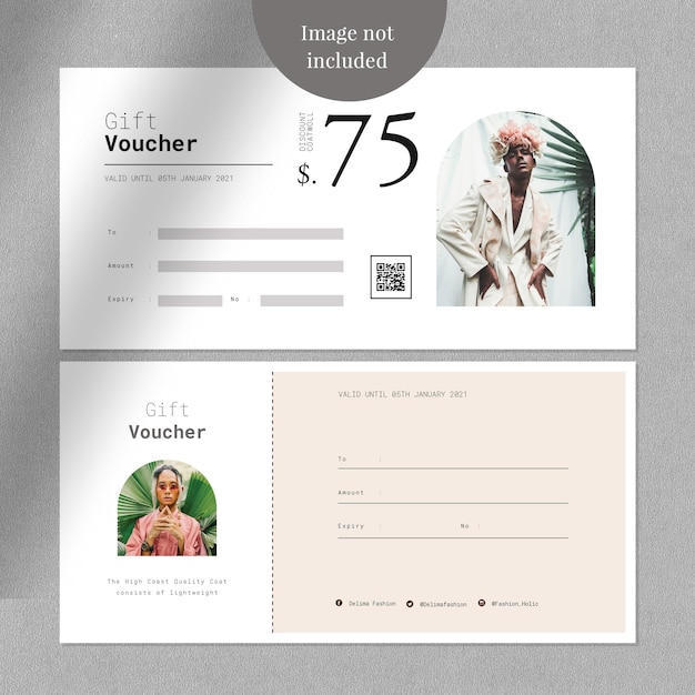 PSD fashion gift voucher template