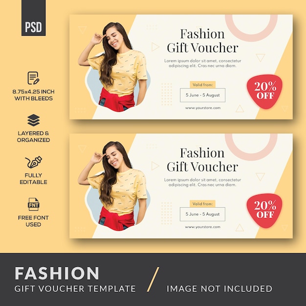 PSD fashion gift voucher