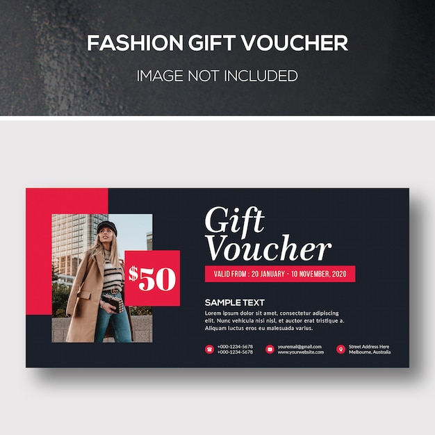 PSD fashion gift voucher