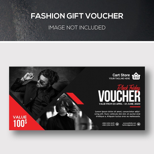 PSD fashion gift voucher