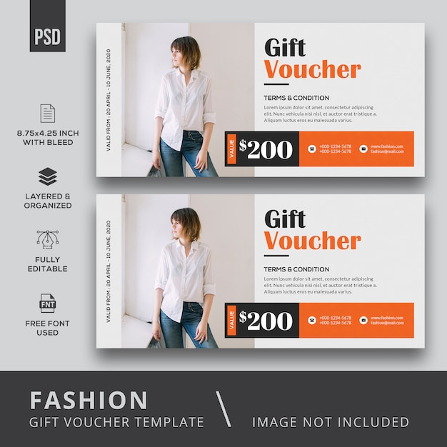 PSD fashion gift voucher