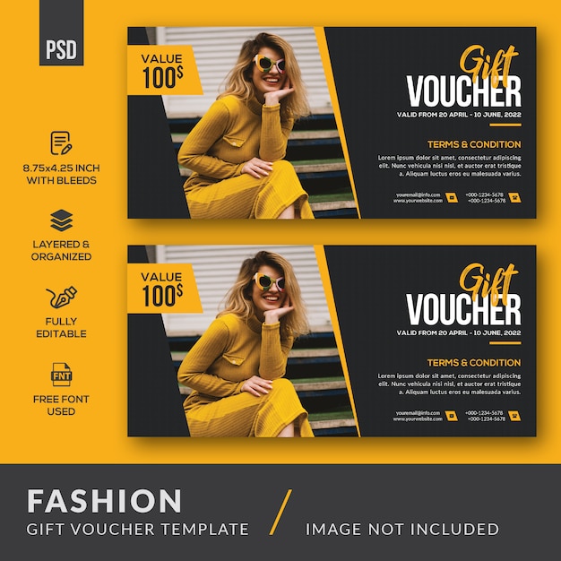 PSD fashion gift voucher