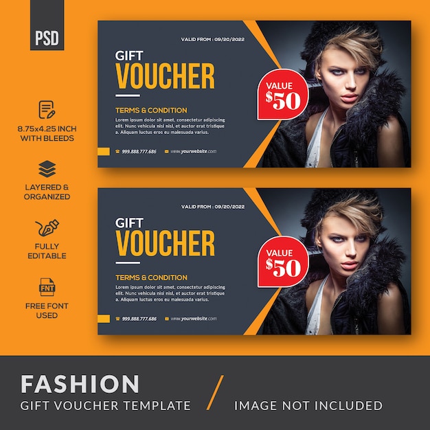 PSD fashion gift voucher