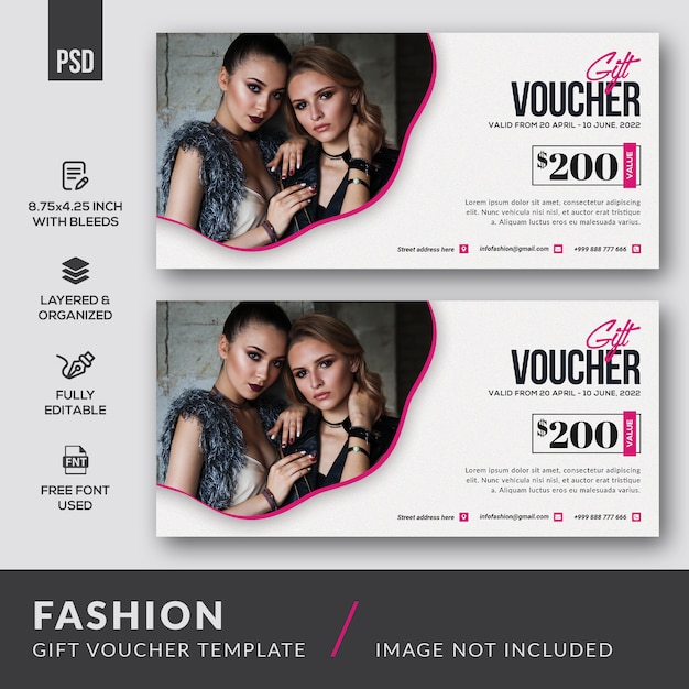 PSD fashion gift voucher