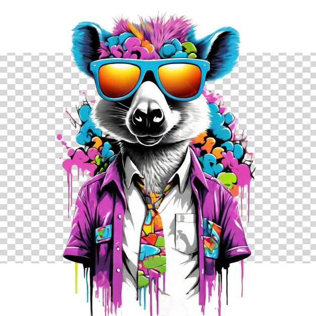 PSD fashion hipster koala in sunglasses illustration of animal