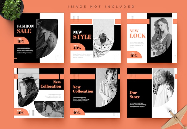 fashion instagram, facebook social media post banner template design