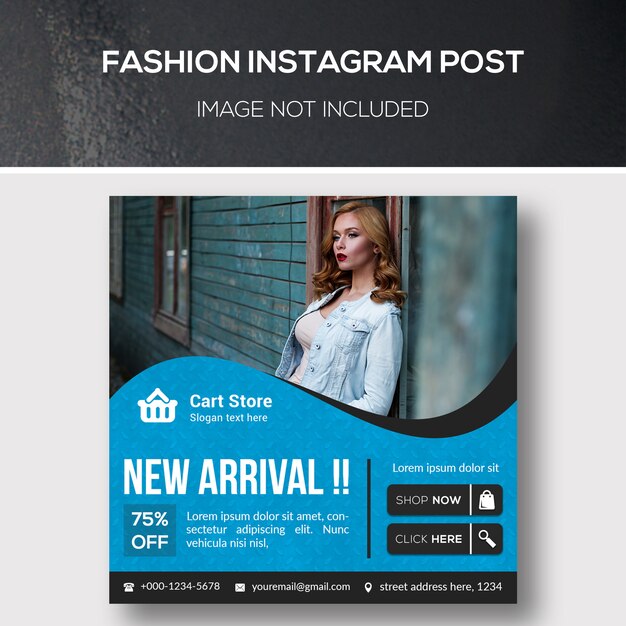ファッションinstagramポストまたは正方形バナーテンプレート