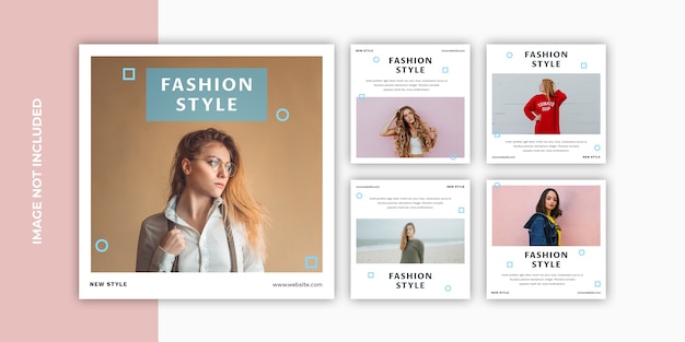 Fashion instagram post set template