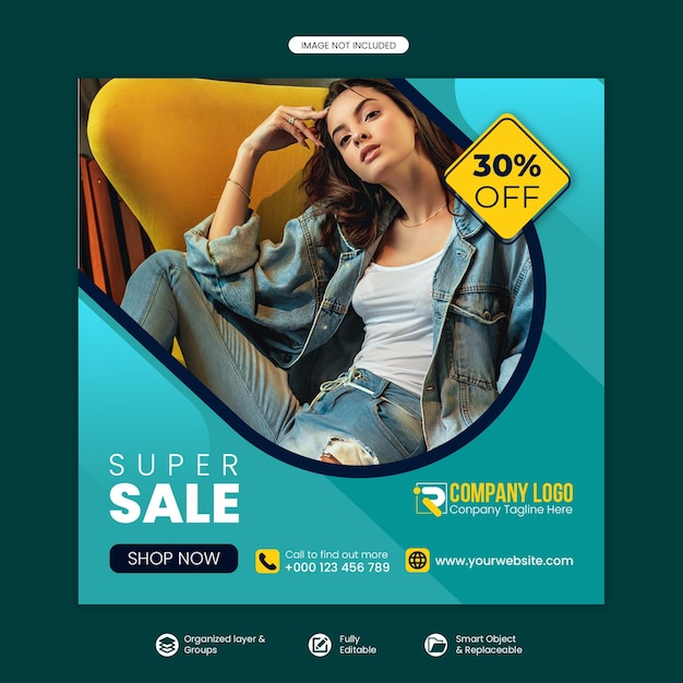 Fashion Instagram post or social media banner template