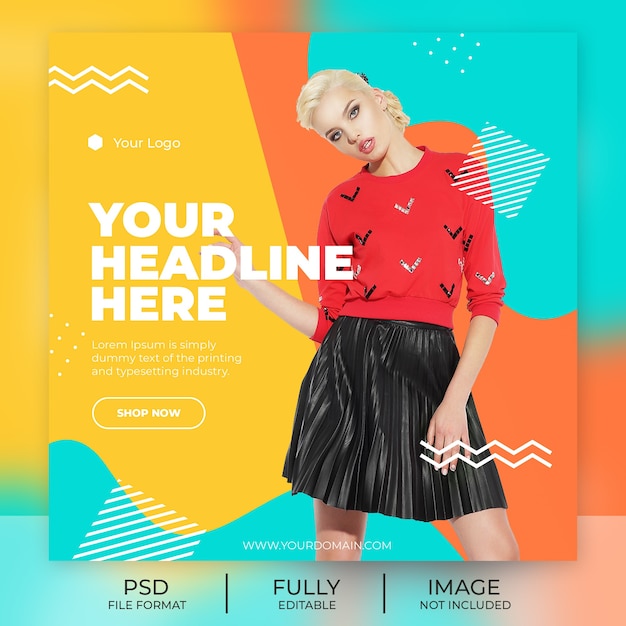 PSD fashion instagram post template banner