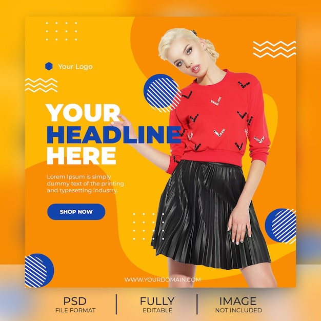 Fashion instagram post template banner