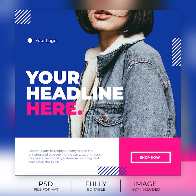 PSD fashion instagram post template banner