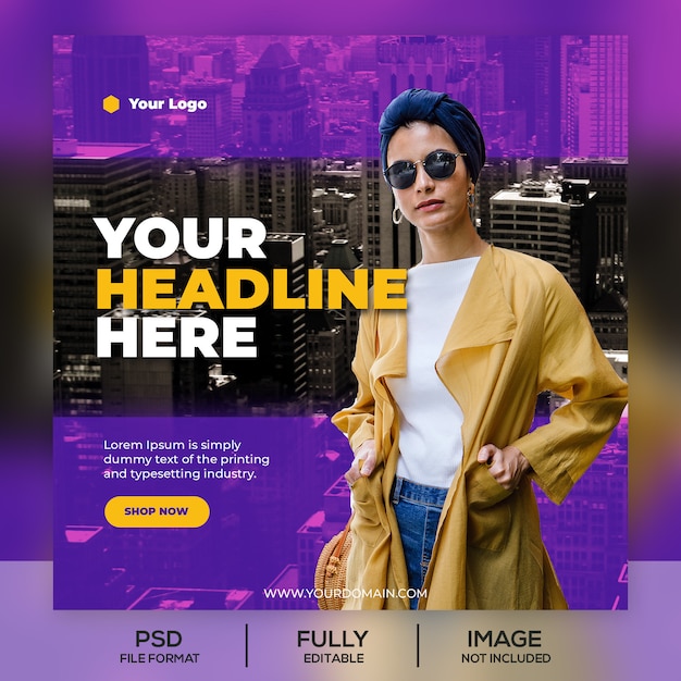 PSD fashion instagram post template banner