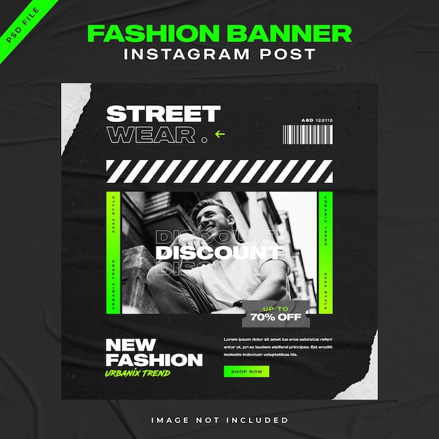 PSD fashion instagram post template design