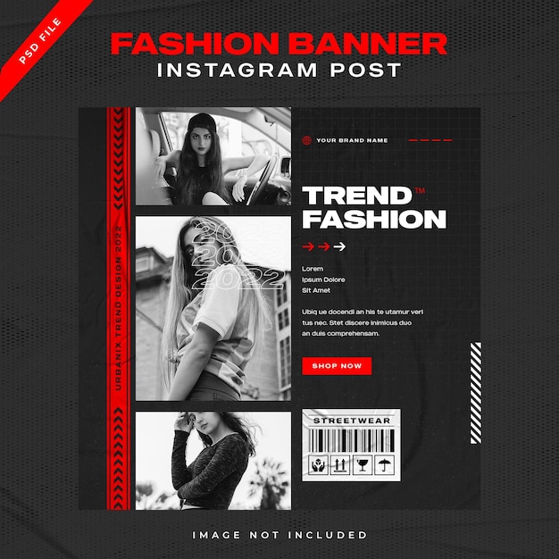 Fashion instagram post template design