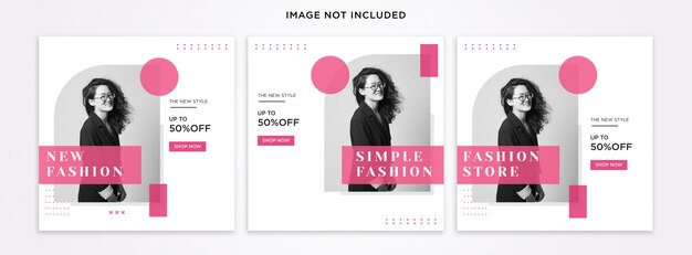 Fashion Instagram post template set