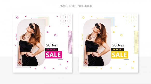 Fashion Instagram post template set 