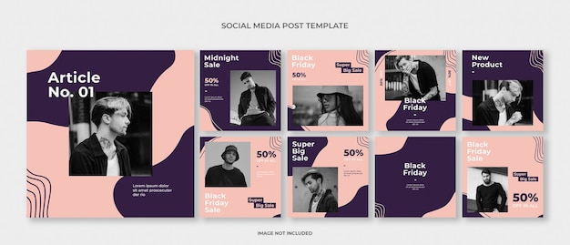 Fashion Instagram post template set