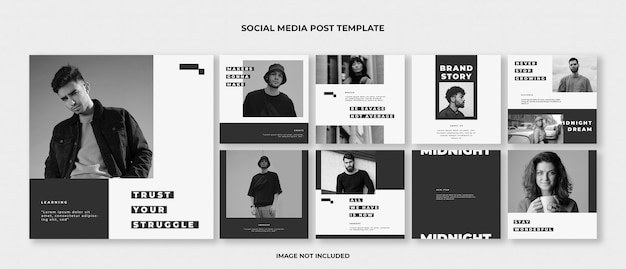 PSD fashion instagram post template set