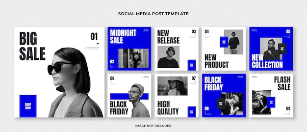 Fashion Instagram post template set