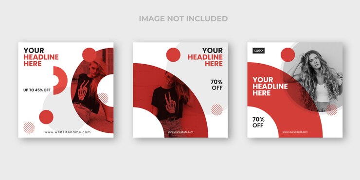 PSD fashion instagram post template set