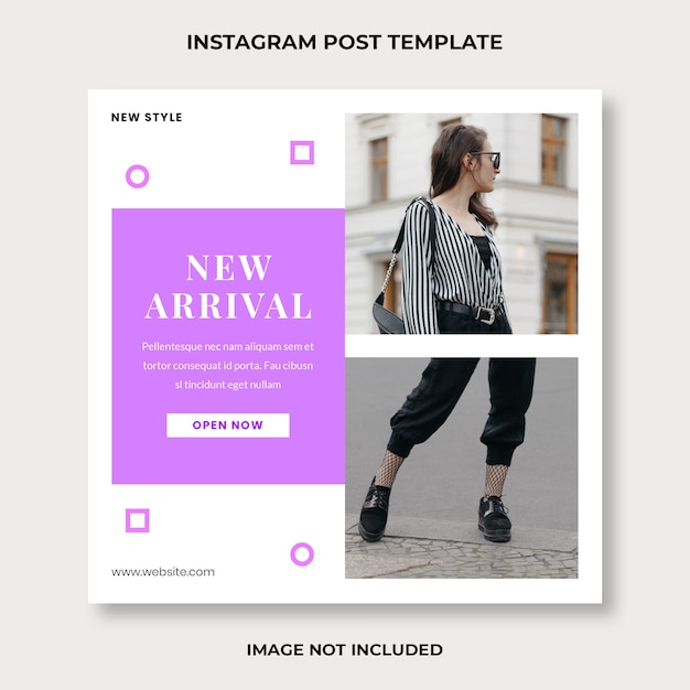 Modello di post instagram di moda