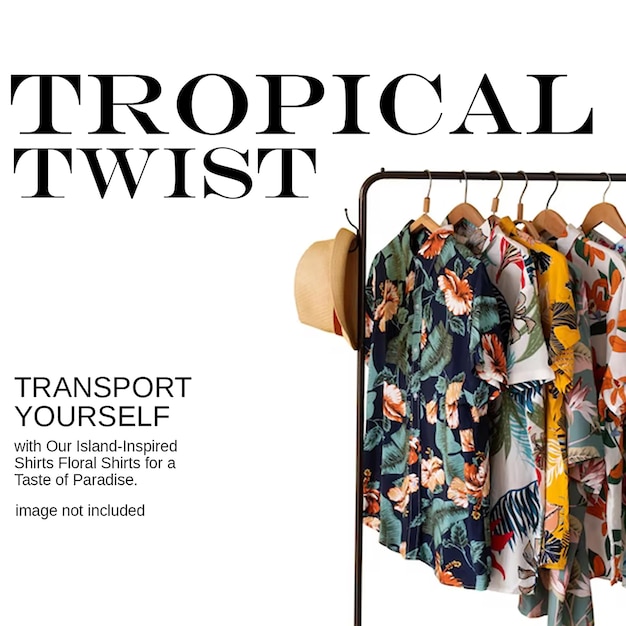 PSD fashion instagram post tropical twist collection