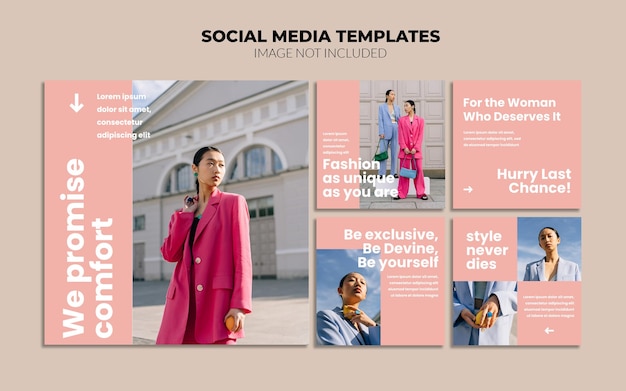 PSD fashion instagram social media post templates