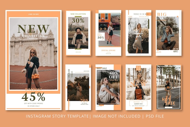 PSD fashion instagram stories graphic template