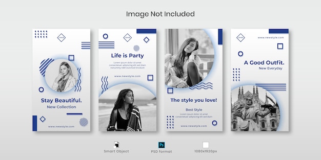 PSD fashion instagram stories template set