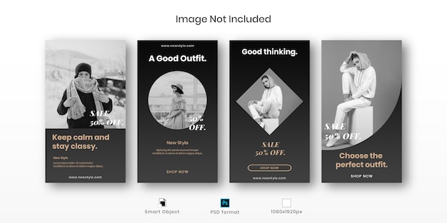 Fashion instagram stories template set