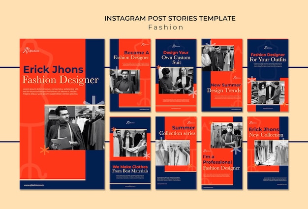 PSD fashion instagram stories template with photo