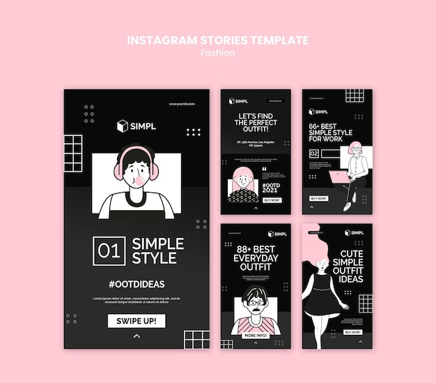 PSD storie di instagram di moda