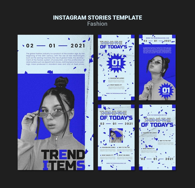 PSD storie di instagram di moda