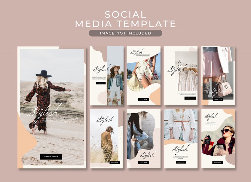 Premium PSD | Fashion instagram story post template collection