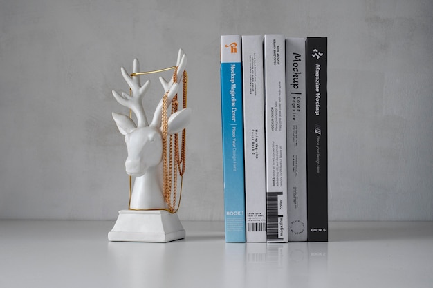 PSD fashion magazine book pile mockup