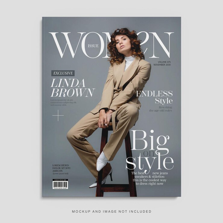 PSD photoshop psd のファッション雑誌の表紙テンプレート